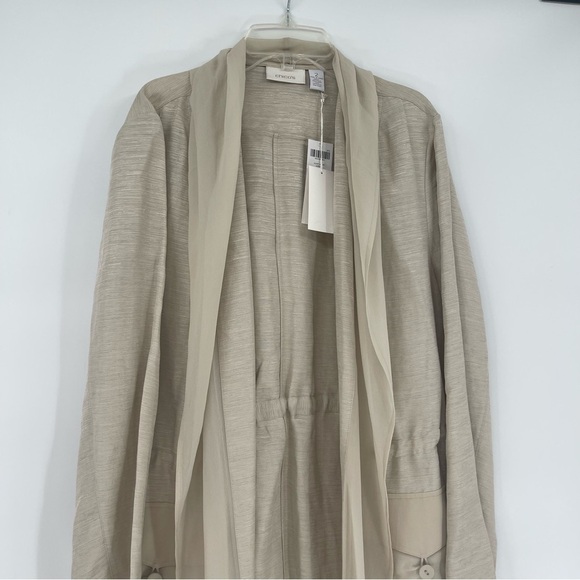 Chico’s Sophie Silk Scarf Jacket NWT Gauze lapels Size 2 (Large) Open Front - Picture 4 of 11